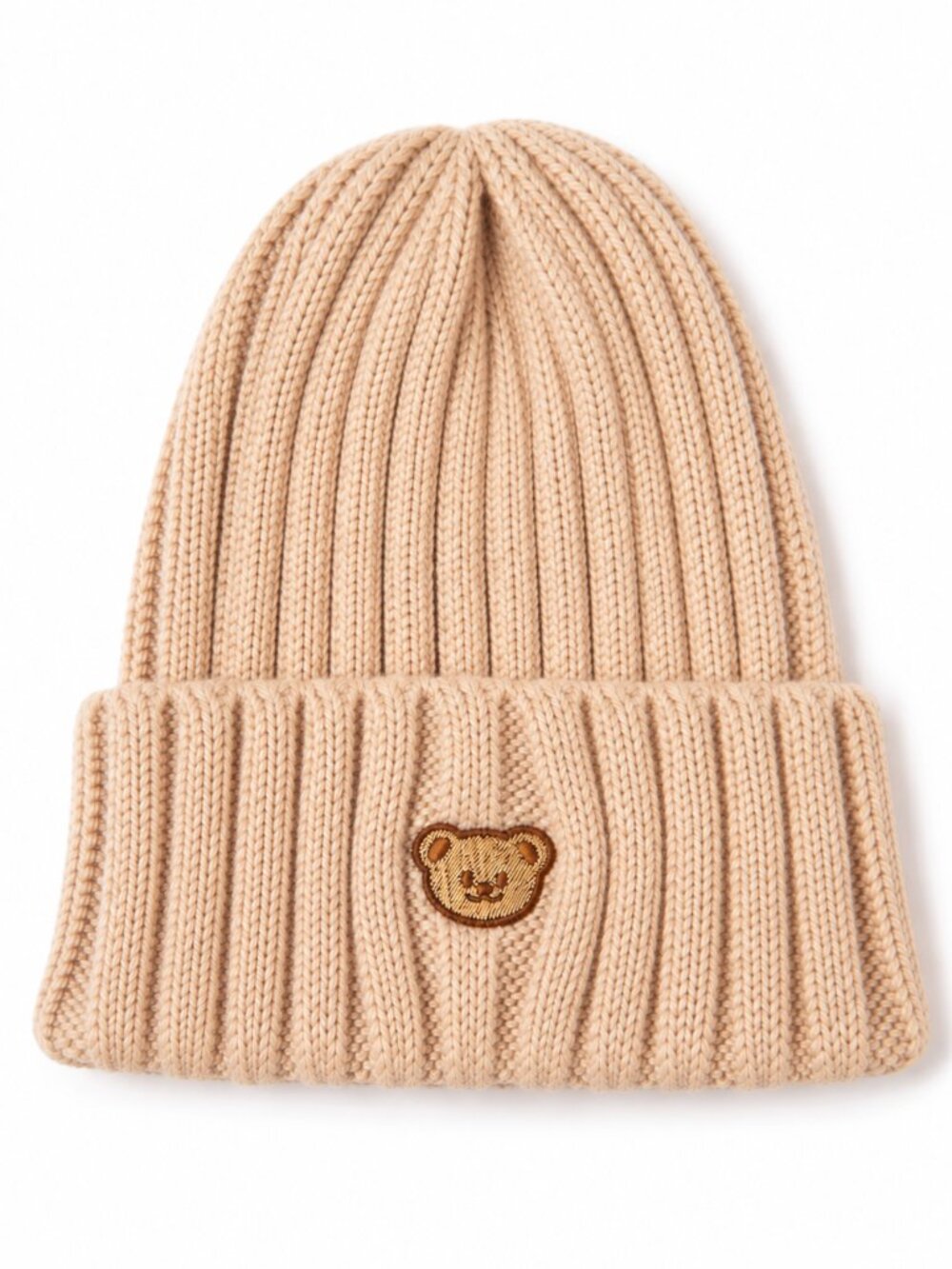 Tan Teddy Ribbed Beanie